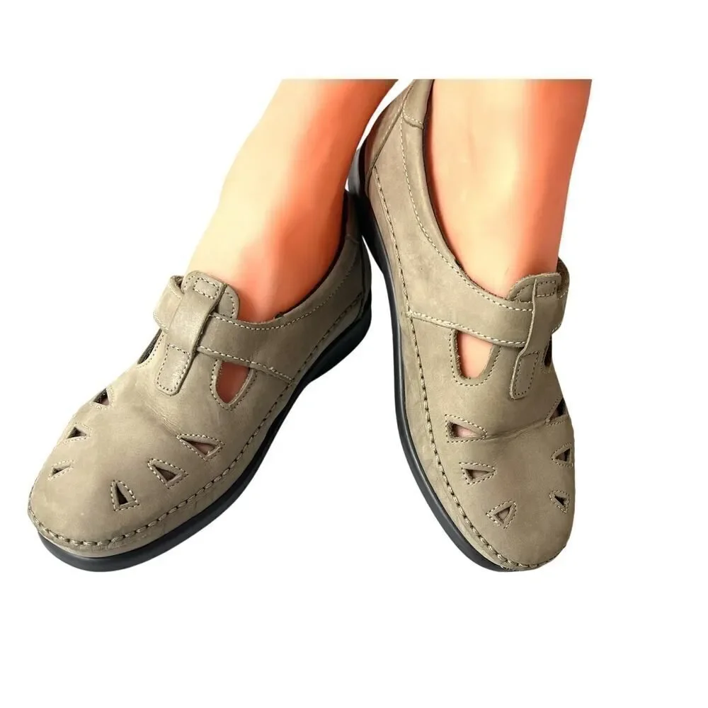 SAS Tripad Comfort Beige Leather Flats Slip On Shoes Womens 6.5 M Comfort Casual